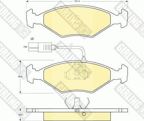 Girling 6109602 - Kit de plaquettes de frein, frein à disque cwaw.fr