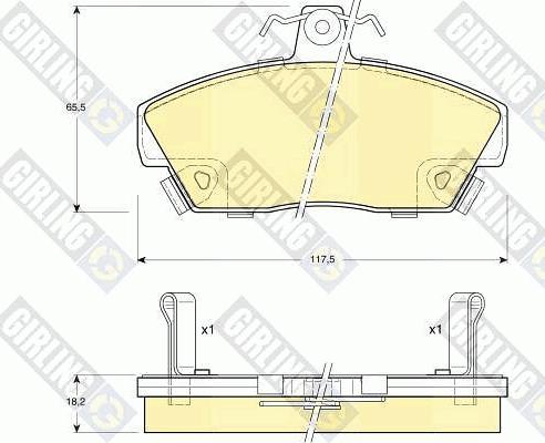 Girling 6104971 - Kit de plaquettes de frein, frein à disque cwaw.fr