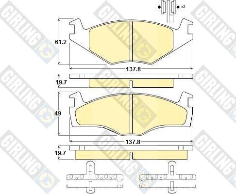 Girling 6104545 - Kit de plaquettes de frein, frein à disque cwaw.fr