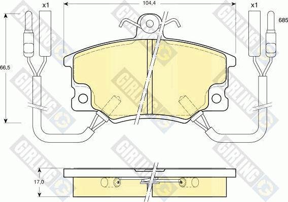 Girling 6104571 - Kit de plaquettes de frein, frein à disque cwaw.fr