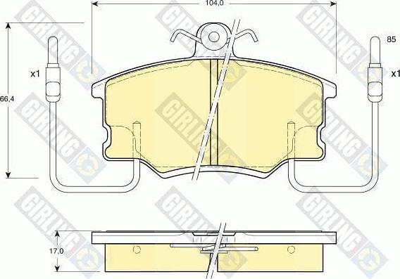 Girling 6104641 - Kit de plaquettes de frein, frein à disque cwaw.fr