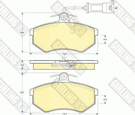 Girling 6104041 - Kit de plaquettes de frein, frein à disque cwaw.fr