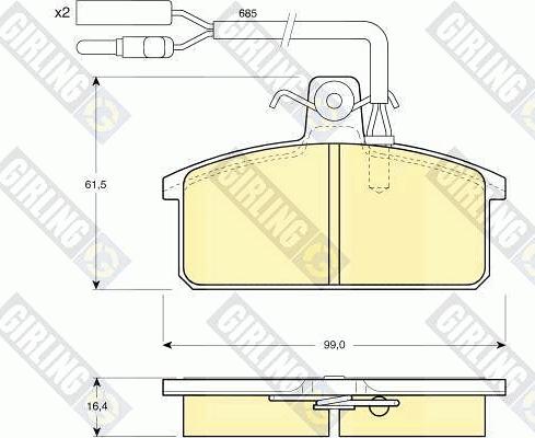 Girling 6104171 - Kit de plaquettes de frein, frein à disque cwaw.fr