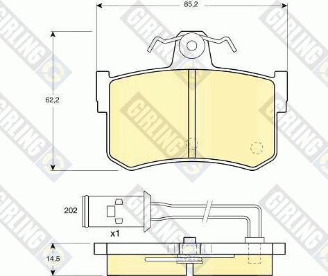 Girling 6104869 - Kit de plaquettes de frein, frein à disque cwaw.fr