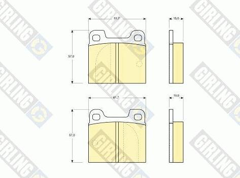 Girling 6101422 - Kit de plaquettes de frein, frein à disque cwaw.fr