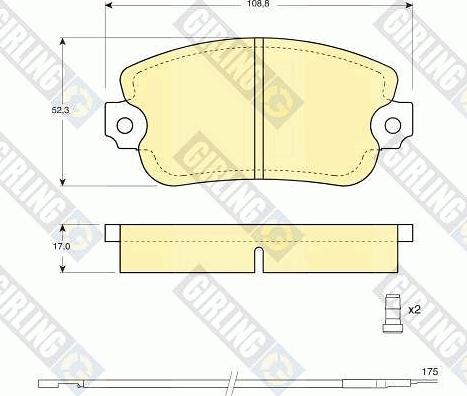 Girling 6101543 - Kit de plaquettes de frein, frein à disque cwaw.fr