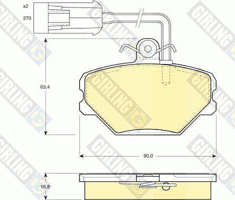 Girling 6108521 - Kit de plaquettes de frein, frein à disque cwaw.fr