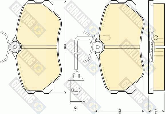 Girling 6108641 - Kit de plaquettes de frein, frein à disque cwaw.fr