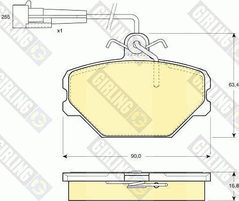 Girling 6108331 - Kit de plaquettes de frein, frein à disque cwaw.fr