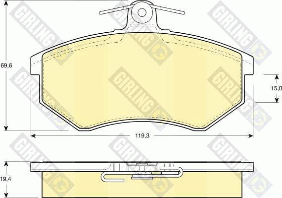 Girling 6108261 - Kit de plaquettes de frein, frein à disque cwaw.fr