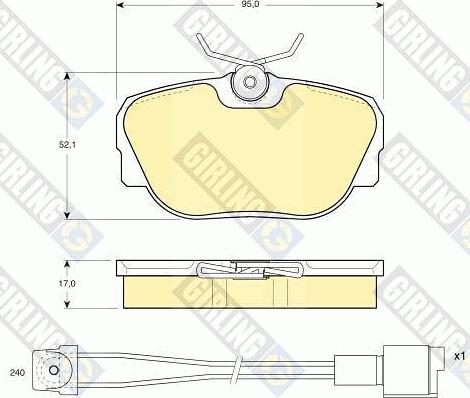 Girling 6108201 - Kit de plaquettes de frein, frein à disque cwaw.fr