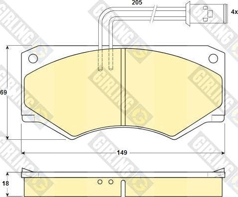 Girling 6103909 - Kit de plaquettes de frein, frein à disque cwaw.fr