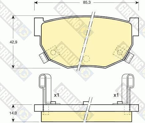 Girling 6103689 - Kit de plaquettes de frein, frein à disque cwaw.fr