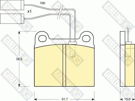 Girling 6103622 - Kit de plaquettes de frein, frein à disque cwaw.fr