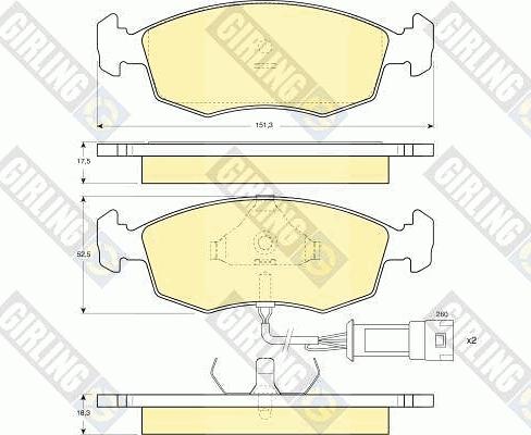 Girling 6103012 - Kit de plaquettes de frein, frein à disque cwaw.fr