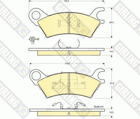 Girling 6103249 - Kit de plaquettes de frein, frein à disque cwaw.fr