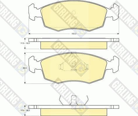 Girling 6103712 - Kit de plaquettes de frein, frein à disque cwaw.fr