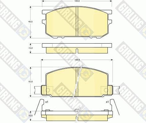 Girling 6102109 - Kit de plaquettes de frein, frein à disque cwaw.fr