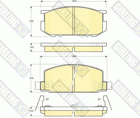 Girling 6102119 - Kit de plaquettes de frein, frein à disque cwaw.fr