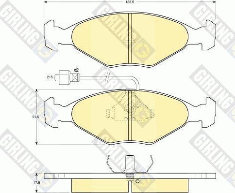 Girling 6102812 - Kit de plaquettes de frein, frein à disque cwaw.fr