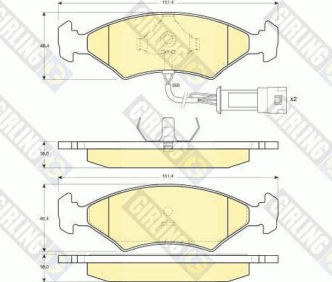 Girling 6102382 - Kit de plaquettes de frein, frein à disque cwaw.fr