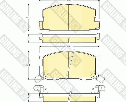 Girling 6107999 - Kit de plaquettes de frein, frein à disque cwaw.fr