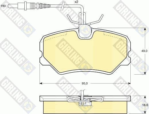 Girling 6107931 - Kit de plaquettes de frein, frein à disque cwaw.fr