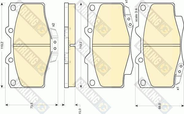 Girling 6107979 - Kit de plaquettes de frein, frein à disque cwaw.fr