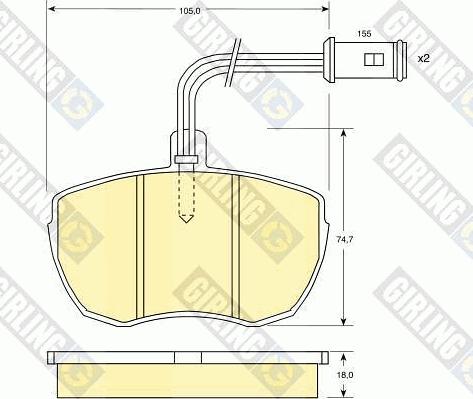 Girling 6107596 - Kit de plaquettes de frein, frein à disque cwaw.fr