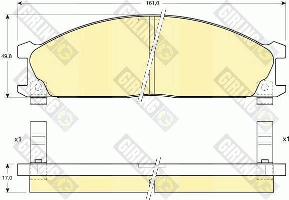 Girling 6107669 - Kit de plaquettes de frein, frein à disque cwaw.fr