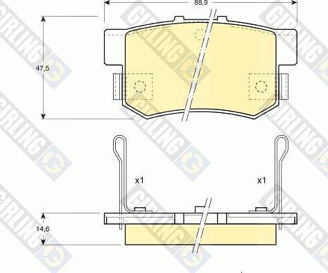 Girling 6107749 - Kit de plaquettes de frein, frein à disque cwaw.fr