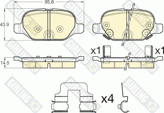 Girling 6119501 - Kit de plaquettes de frein, frein à disque cwaw.fr