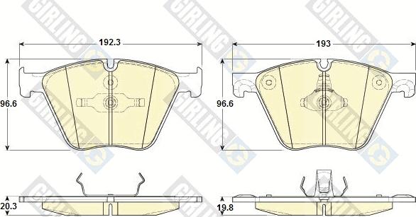 Girling 6119642 - Kit de plaquettes de frein, frein à disque cwaw.fr