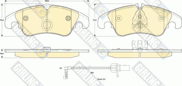 Girling 6119081 - Kit de plaquettes de frein, frein à disque cwaw.fr