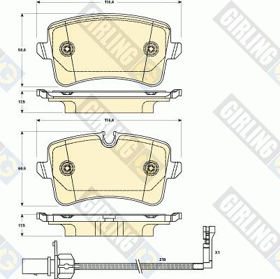 Girling 6119021 - Kit de plaquettes de frein, frein à disque cwaw.fr