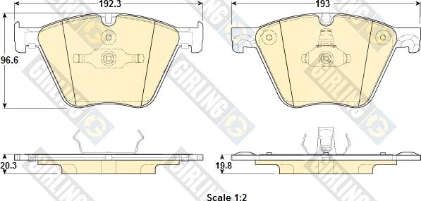 Girling 6119152 - Kit de plaquettes de frein, frein à disque cwaw.fr