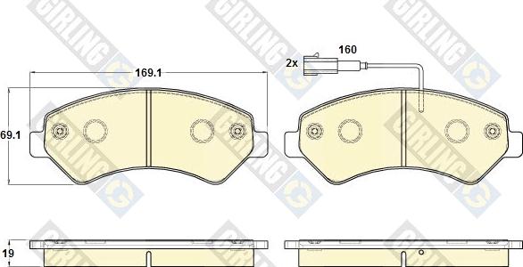 Girling 6119825 - Kit de plaquettes de frein, frein à disque cwaw.fr