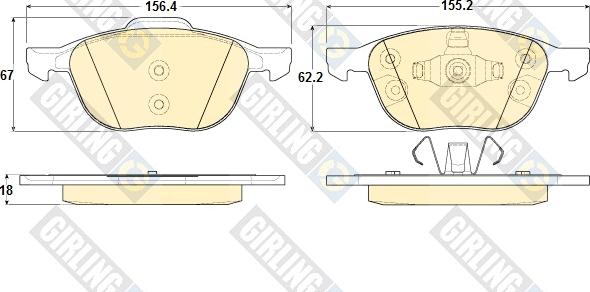 Girling 6119392 - Kit de plaquettes de frein, frein à disque cwaw.fr