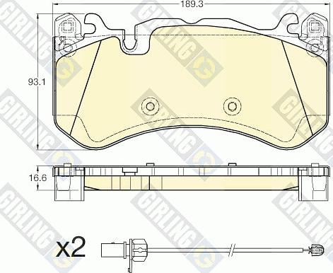 Girling 6119776 - Kit de plaquettes de frein, frein à disque cwaw.fr