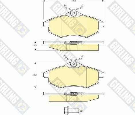 Girling 6114951 - Kit de plaquettes de frein, frein à disque cwaw.fr