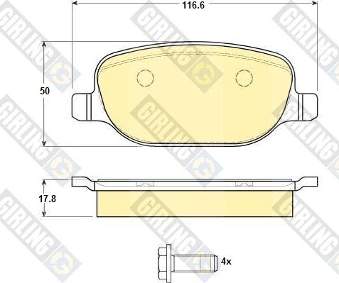 Girling 6114901 - Kit de plaquettes de frein, frein à disque cwaw.fr