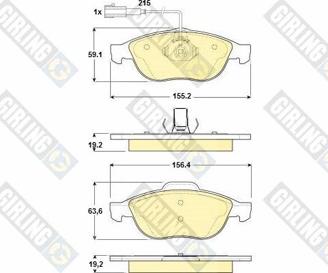 Girling 6114442 - Kit de plaquettes de frein, frein à disque cwaw.fr