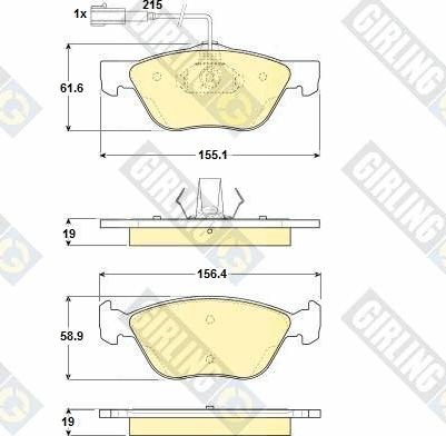 Girling 6114452 - Kit de plaquettes de frein, frein à disque cwaw.fr