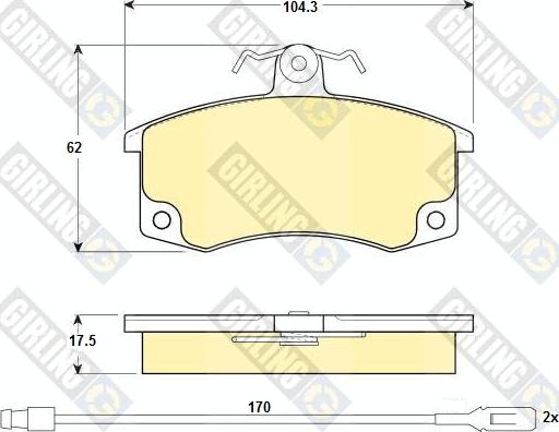 Girling 6114461 - Kit de plaquettes de frein, frein à disque cwaw.fr