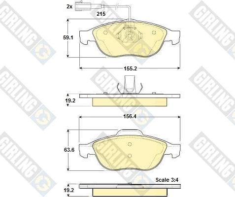 Girling 6114412 - Kit de plaquettes de frein, frein à disque cwaw.fr