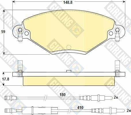 Girling 6114484 - Kit de plaquettes de frein, frein à disque cwaw.fr