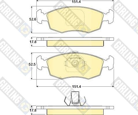 Girling 6114432 - Kit de plaquettes de frein, frein à disque cwaw.fr