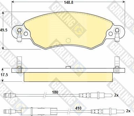 Girling 6114474 - Kit de plaquettes de frein, frein à disque cwaw.fr