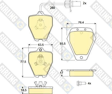 Girling 6114511 - Kit de plaquettes de frein, frein à disque cwaw.fr