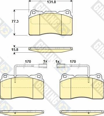 Girling 6114539 - Kit de plaquettes de frein, frein à disque cwaw.fr